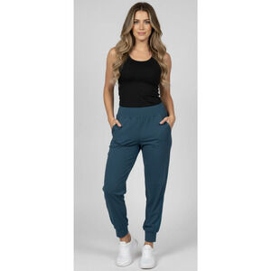 Halara Jogger Pants, Small, Blue Pull On Elastic Waist Mesh Panel Cuffed Ankle